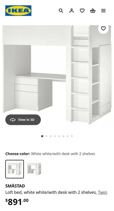 IKEA SMÅSTAD Loft Bed, View more