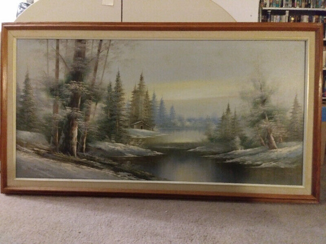 Vintage Canadian Artist Jay Collins oil painting.  53" X 29" in Arts & Collectibles in Oshawa / Durham Region