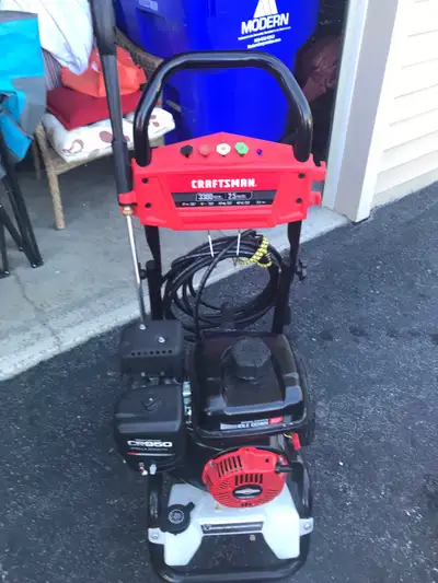 Craftsman 3300 psi pressure washer  and nozzle  plus gas can, View more