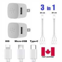 Phone Charger for iPhone Samsung LG Huawei with 3 in 1 Cable