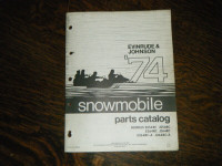 Evinrude & Johnson E254RC, J264RC  Snowmobile Parts Catalog 1974