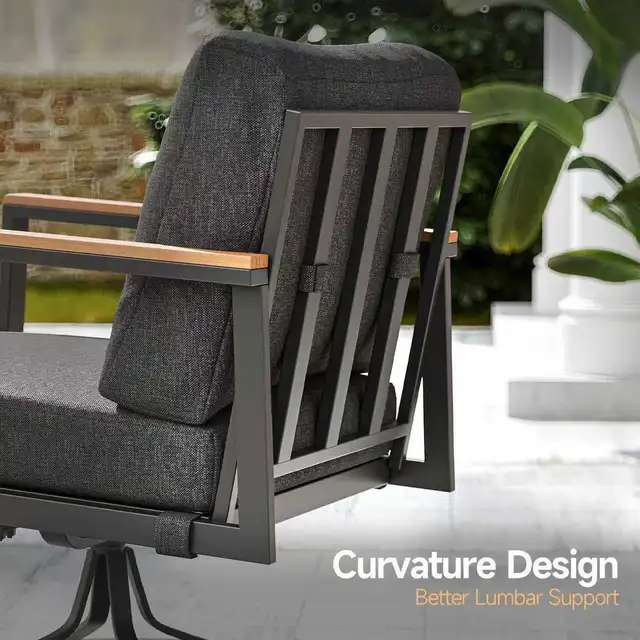 5 PC Outdoor Patio Furniture Set, 360° Swivel Rocker Chairs in Patio & Garden Furniture in Markham / York Region - Image 8