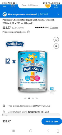 PediaSure milk vanilla 12 count 
