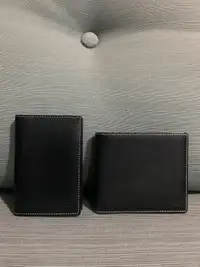 Dunhill Pkg. Black Leather Mens Wallet and Matching Card Holder!