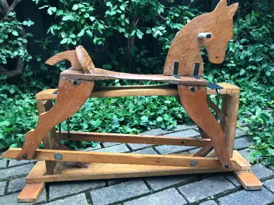 CLASSIC ARTS & CRAFT SOLD OAK ROCKING HORSE, View more