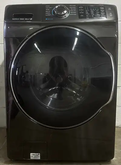 Samsung Front-Load Washer 4.5cu & Dryer 7.5cu Set Black Stainles, View more