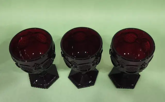 Avon 1876 Cape Cod Ruby Red Goblets65561366010369122