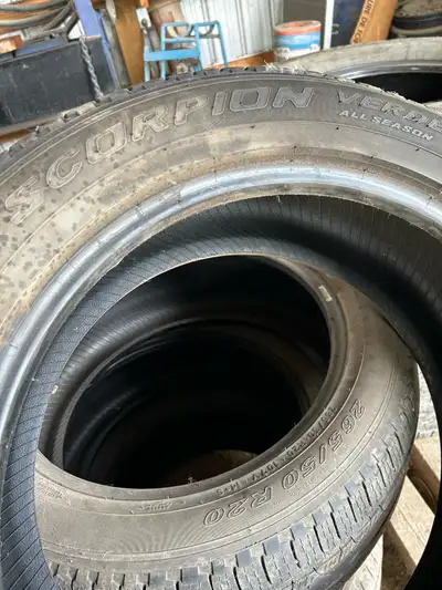 Set of 4 used tires 265/50 R20 Scorpion Verde All Season Tread still has decent life left. Never hav...