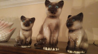 decorative 3 cats porcelaine