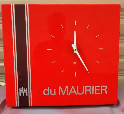 Retro du Maurier Clock 16" W x 14" H works, View more