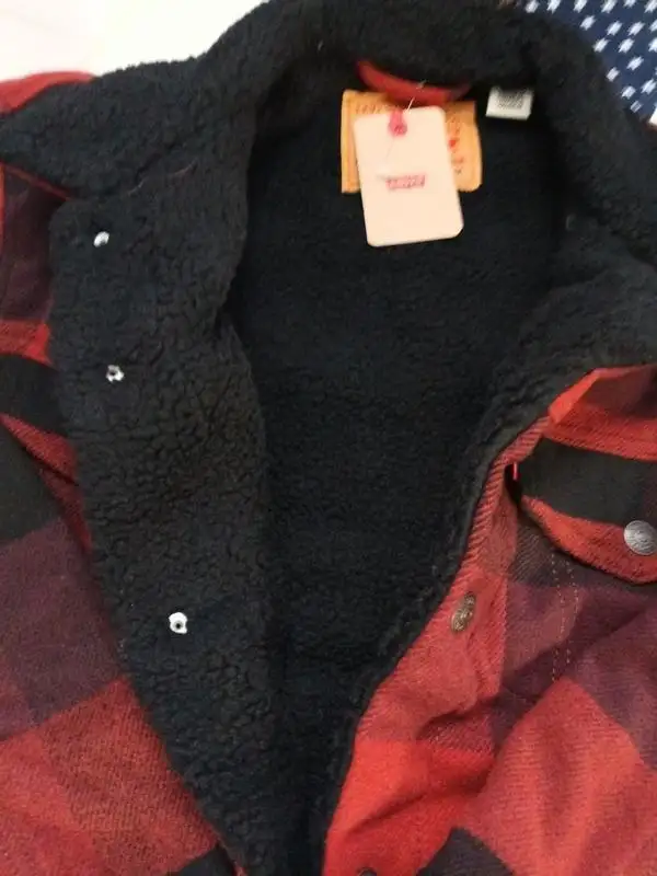 Relaxed Fit Sherpa Plaid Trucker Jacket - in Men's in City of Toronto - Image 4