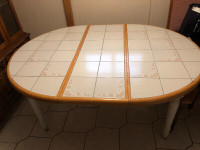Tile Kitchen Table with Leaf