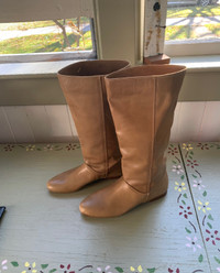 Tan Leather Boots, size 9