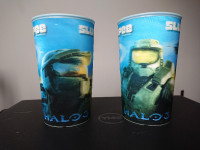 OBO RARE vintage Halo 3 Slurpee 7-11 Set Of 2 Hologram Cups 2007