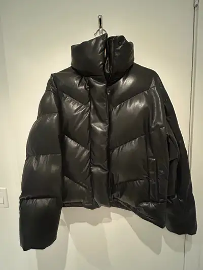 Aritzia Black Vegan Leather Super Puff, View more