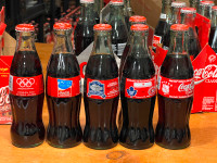 COCA COLA BOTTLES X5 NHL 1947-AIR CANADA CENTRE-MAPLE LEAF-ATHEN