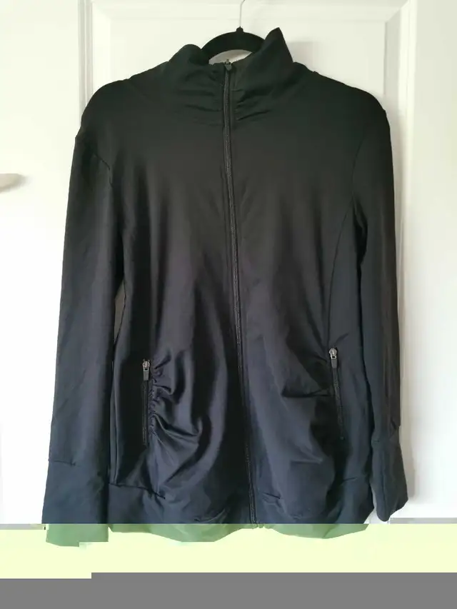 Maternity Sweater Zip Up (Medium, Black)64871932924291121