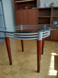 45" Glass top dining table