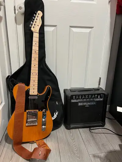 Fender squier telecaster guitar w/ amp (plays beautifully)