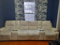 Basically Brand new White leather sectional couch for sale