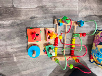 Wooden cake play and wood puzzles total $15