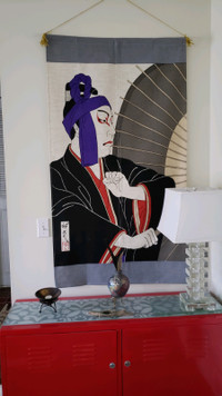 Japanese Door Curtain, - Kabuki design