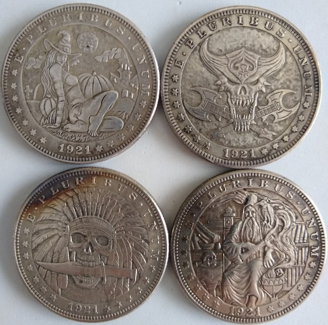 12 pièces de reproduction de monnaie US Hobo coins pour 5 $ dans Art et objets de collection  à Laval/Rive Nord - Image 2