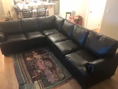 5-Seat leather sectional sofa, View more