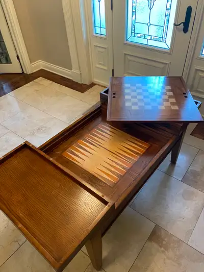 Vintage Lift-top Board Game Coffee Table, View more