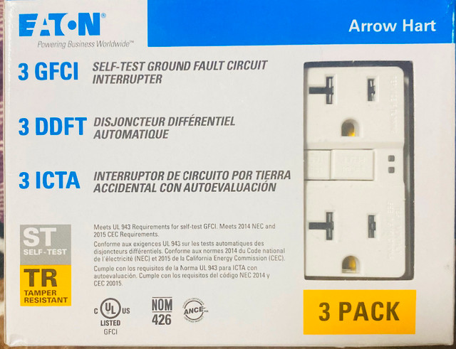Leviton Decora 15 Amp Tamper-Resistant Slim GFCI Receptacle. in Electrical in Abbotsford - Image 3