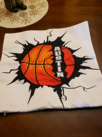 BASKETBALL CUSHION COVER WITH NAME AUSTIN
