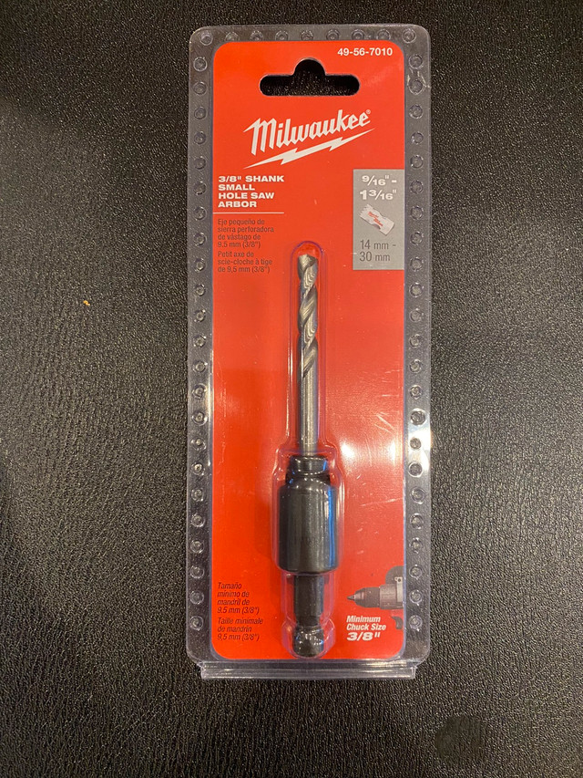 milwaukee 3/8 shank small hole saw arbor bit brand new  in Power Tools in City of Toronto