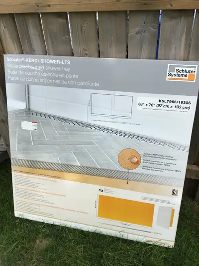 Schluter shower base and drain, View more
