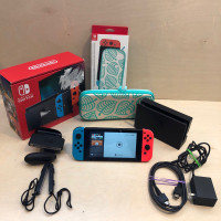 Nintendo Switch Console 32GB V2 w Red/Blue Joy-Con Dock + Case