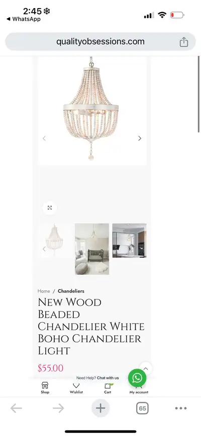 New Wood Beaded Chandelier White Boho Chandelier Light, View more