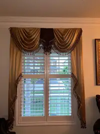 3 x REGAL Curtain Valance Brown/Gold Victorian Decor