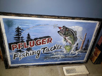 Wooden Pfluger fishing tackle sign 37 x 22