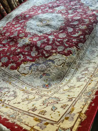 Authentic Hand-Knotted Persian Nain Rug – Wool & Silk – 8x10 ft, View more
