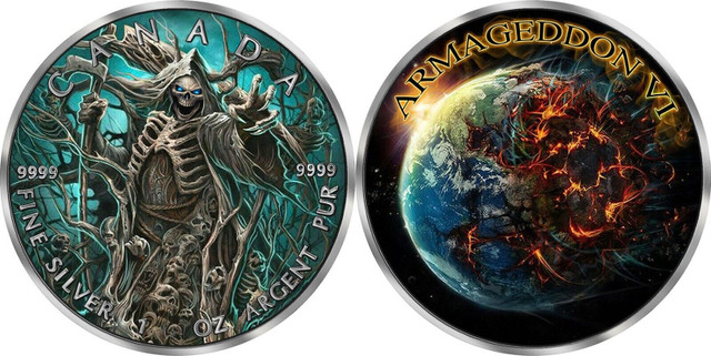 2023 GRIM REAPER ARMAGEDDON VI Death Maple 1oz Silver Coin in Arts & Collectibles in Calgary - Image 2