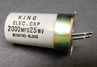 Vintage King Capacitor 2000 mfd 25 Volt Electrolytic Can-type