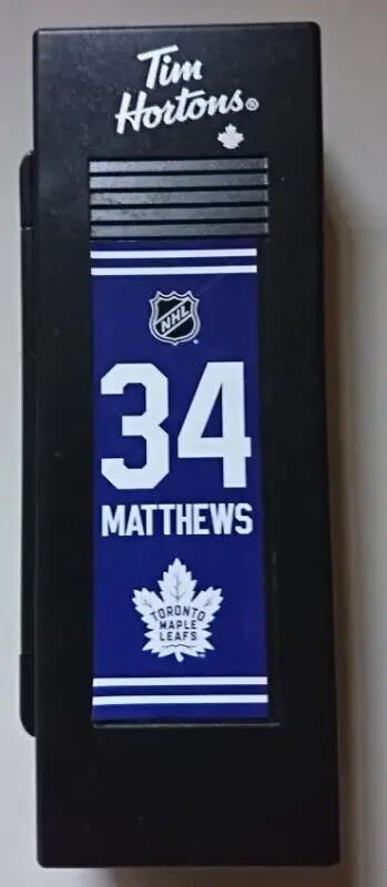 NHL Toronto Maple Leafs Tim Hortons Collectible Miniature Hockey Stick - Player No. # 34 Matthews (A...