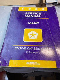 VINTAGE 1996 EAGLE TALON FACTORY CHASSIS SERVICE MANUAL #M1286