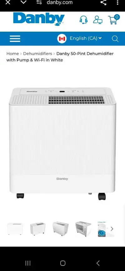 Danby 50-Pint Dehumidifier with Pump & Wi-Fi in White, View more