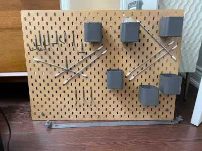 IKEA SKADIS pegboard organizer and attachments for sale, View more