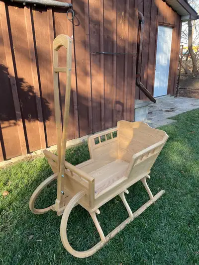 Hand crafted custom wooden sleigh can be used for decor, photography. $200.00 OBO
