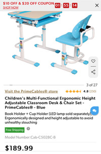 Nice Price！Children's Multi-Functional Height Adjustable desk
