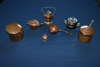 Vintage Minature Copper/Brass Pots! Beautiful Shape!!