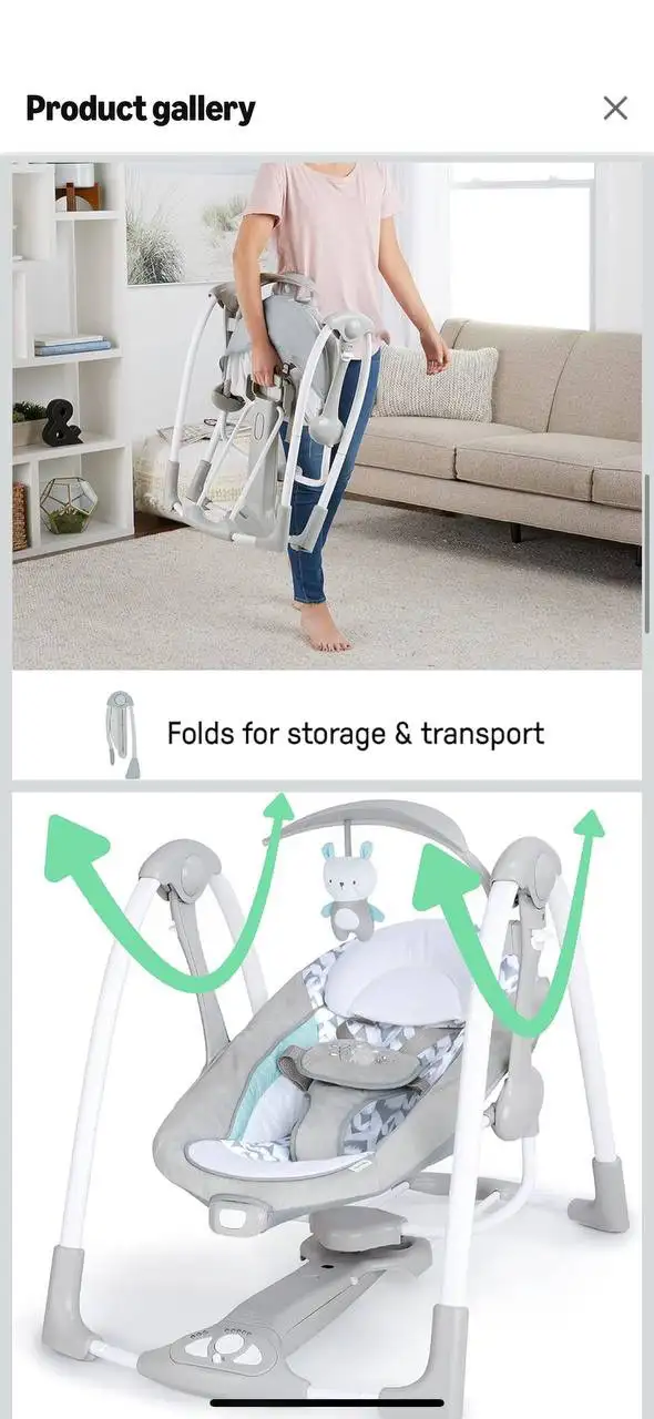 Ingenuity ConvertMe 2-in-1 Compact Portable Baby Swing & Infant  in Playpens, Swings & Saucers in Kitchener / Waterloo - Image 5