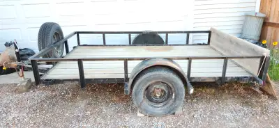 Used Utility/Cargo Trailer, 7 x 10 ft, ST225 75R15 trailer tires with spare, lots of tread, solid 2...