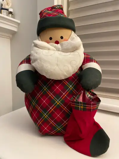 Plaid Santa & Wood Angel, View more